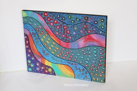 Image 1 of Unique Hand-Painted Painting "Ocean Life" Art New
