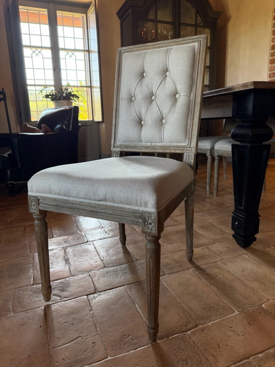 6 sillas Dialma Brown, estilo campestre inglés, Sillas de comedor, Madera, Taupe (foto 5 de 10)