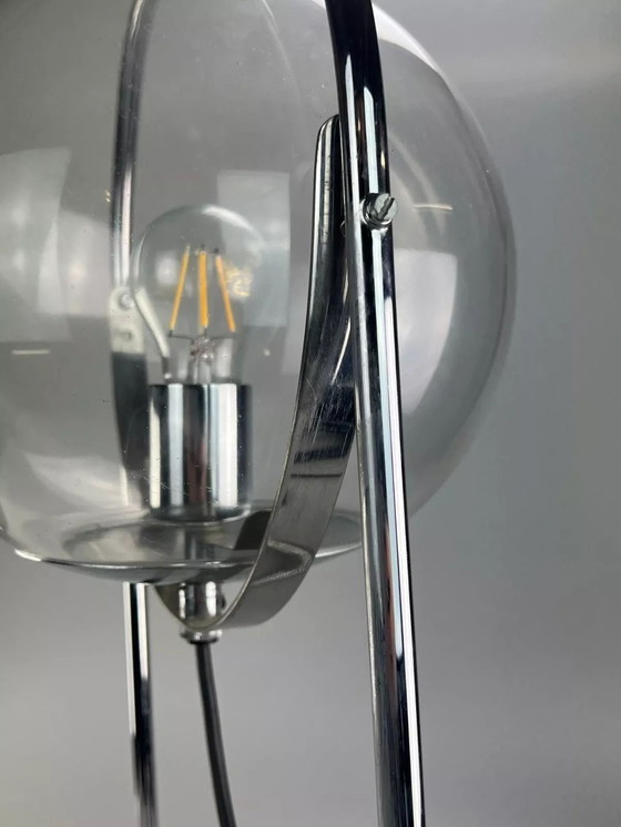 Image 1 of 60er 70er Jahre Kugellampe Lampe Leuchte Tischlampe Space Age Design Glas Metall
