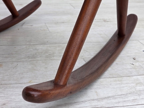 1960s Danish rocking chair by Frank Reenskaug, model 182, reupholstered. – Wood, Wool (photo 3 of 18)