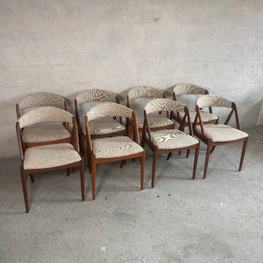 Juego de 8 sillas de comedor modelo 31 — Kai Kristiansen, Dinamarca, década de 1960