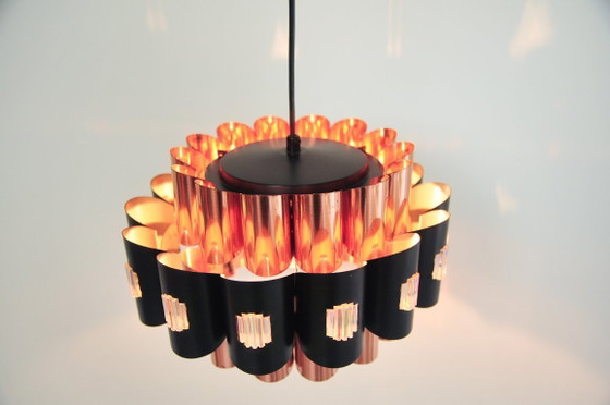 Copper Mother-of-Pearl Pendant Lamp Werner Schou – Coronell Elektro, Metal (photo 6 of 6)