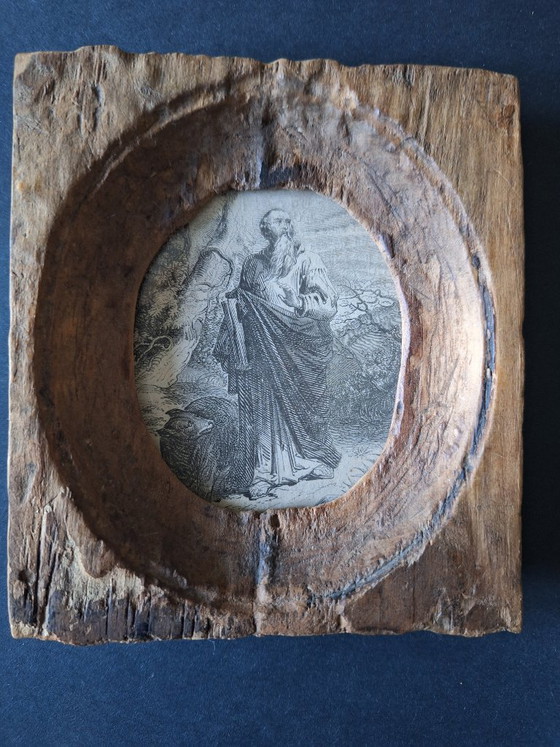 Antique devotional frames, folk art, 18th to early 19th century – Lithographs & prints, Paper (photo 5 of 6)