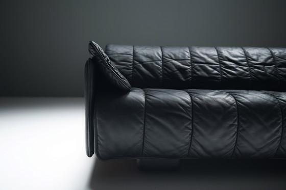 Image 1 of Superbe canapé-lit vintage DS-69 en cuir noir par l'équipe De Sede pour De Sede