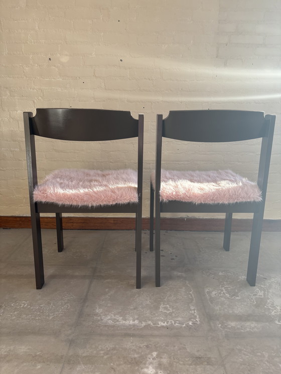 Image 1 of Sessel mit flauschigem Bezug – braun/rosa