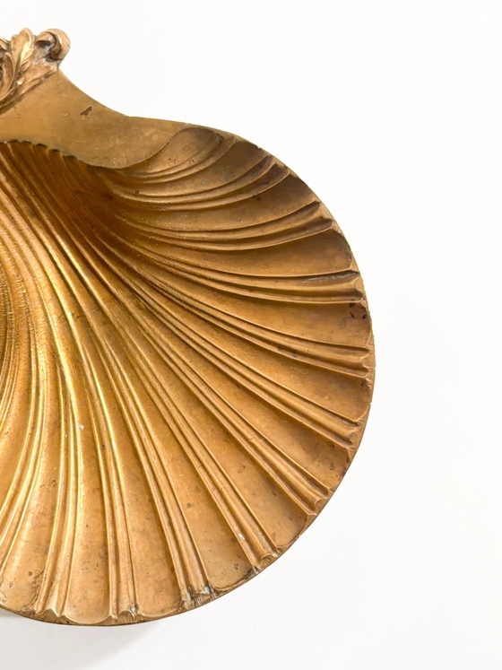 Bol en bronze doré en forme de coquillage des années 80 – Objets déco (photo 3 of 5)