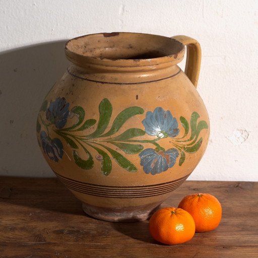 Cruche en céramique émaillée antique – Europe Centrale, circa 1920