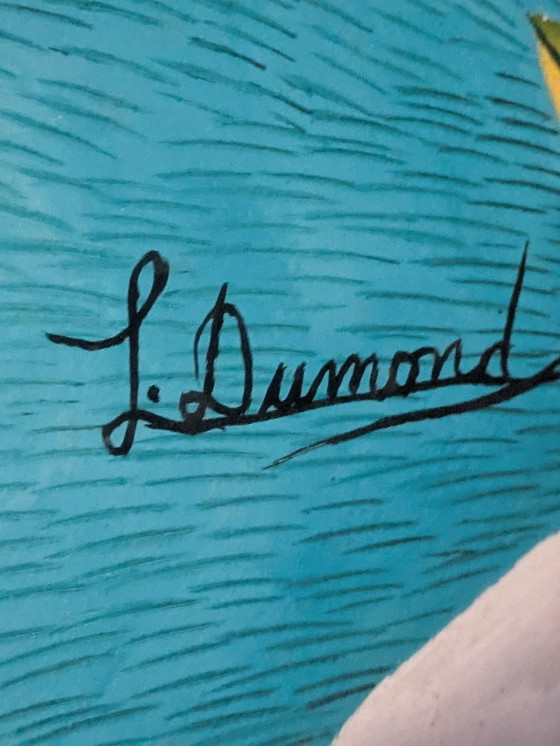 Rare painting by L. Dumond, Douanier Rousseau – Paintings & Drawings, Metal, Canvas (photo 12 of 15)
