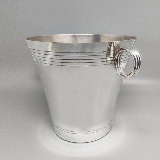 Image 1 of 1930s Gorgeous Art Deco Champagne or Ice Bucket by Udner in Silver Plated, Made in France