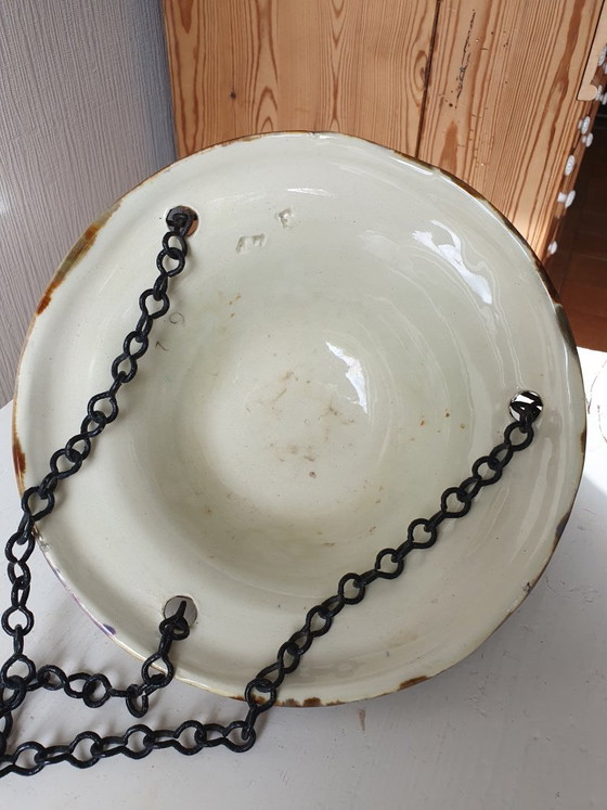 Hängender Majolika-Blumentopf mit Vögeln (Barbotine) – 23,5 cm – Vasen, Ceramic (photo 7 of 10)