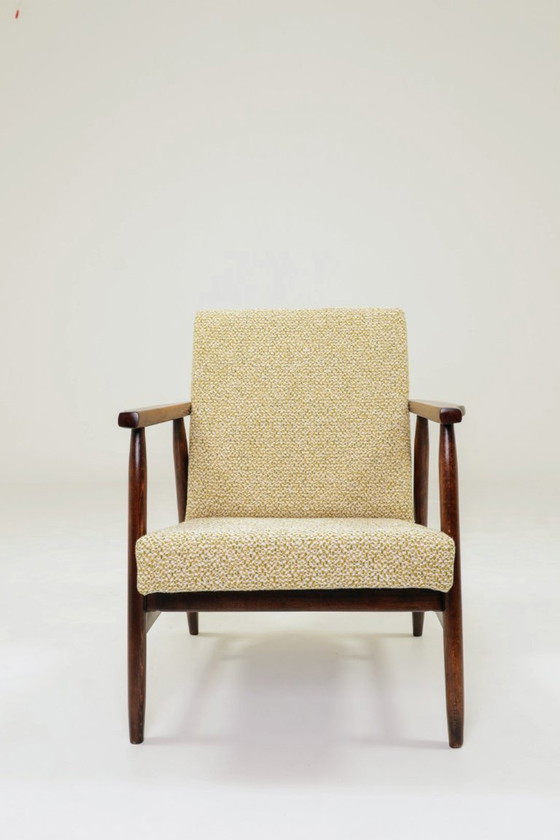 Image 1 of Fauteuil vintage vert mélange bouclé 1970 mid century modern design
