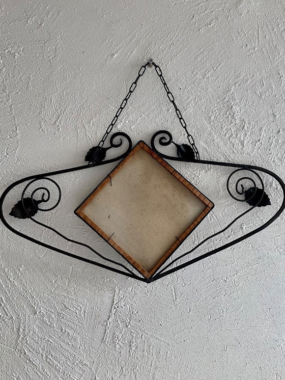 Image 1 of Espejo de hierro forjado Art Déco francés, década de 1930