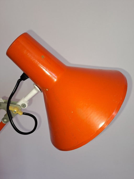 Image 1 of Orange desk lamp with table clamp