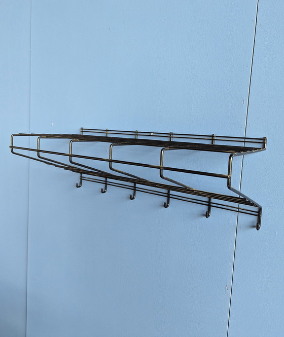 Image 1 of Vintage metal wall coat rack 1970s