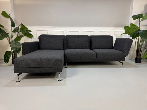Brühl Moule Ecksofa Stoff Designer Sofa Grau Schlafsofa