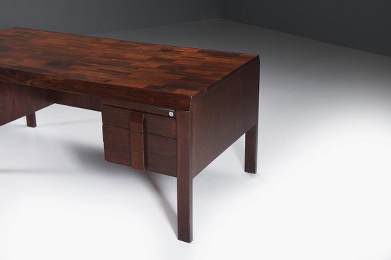 Image 1 of Stunning Desk Table In Brazilian Rosewood By Jean Gillon For Italma Woodart.