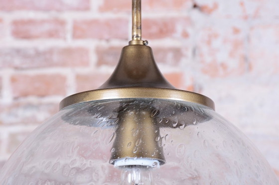 Restored Mid-Century Chandelier, Brass, Glass, New Electrification, Czech, 1960s, Gold, Mid Century Modern (photo 9 of 9)