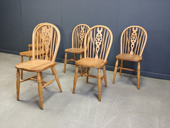 Image 1 of Ensemble de 6 chaises de salle à manger Ercol vintage, années 1950