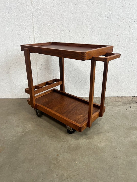 Vintage Wooden Trolley / Bar Cart, Amsterdam School (photo 18 of 21)