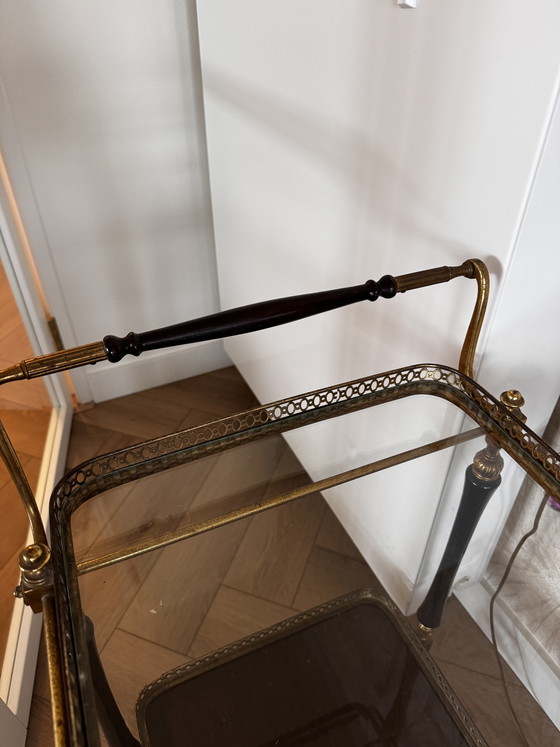 Image 1 of Drankentrolley / Serveerwagen Antiek Wood and Brass Empire