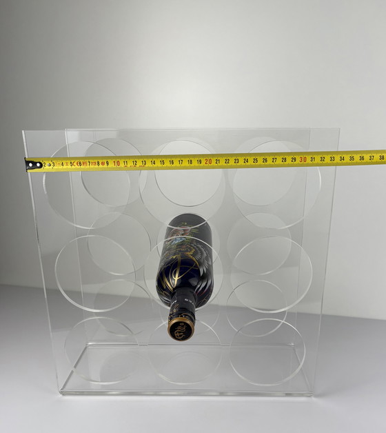 Image 1 of Vintage Plexiglass Acrylic Wine Rack Wine Bottle Bottle Holder