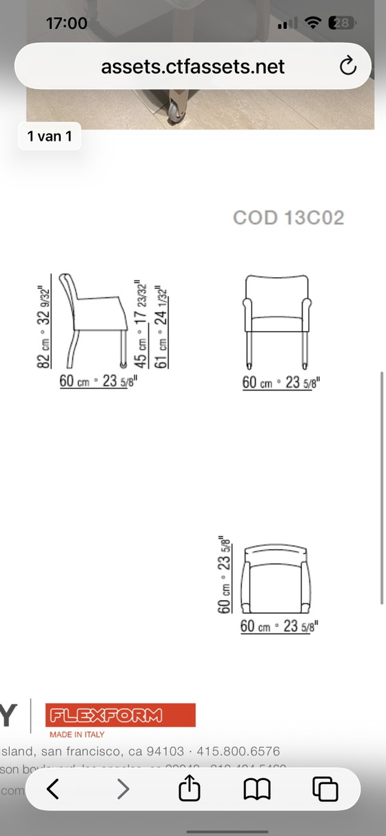 Image 1 of Flexform Pausa Dining Armchair 