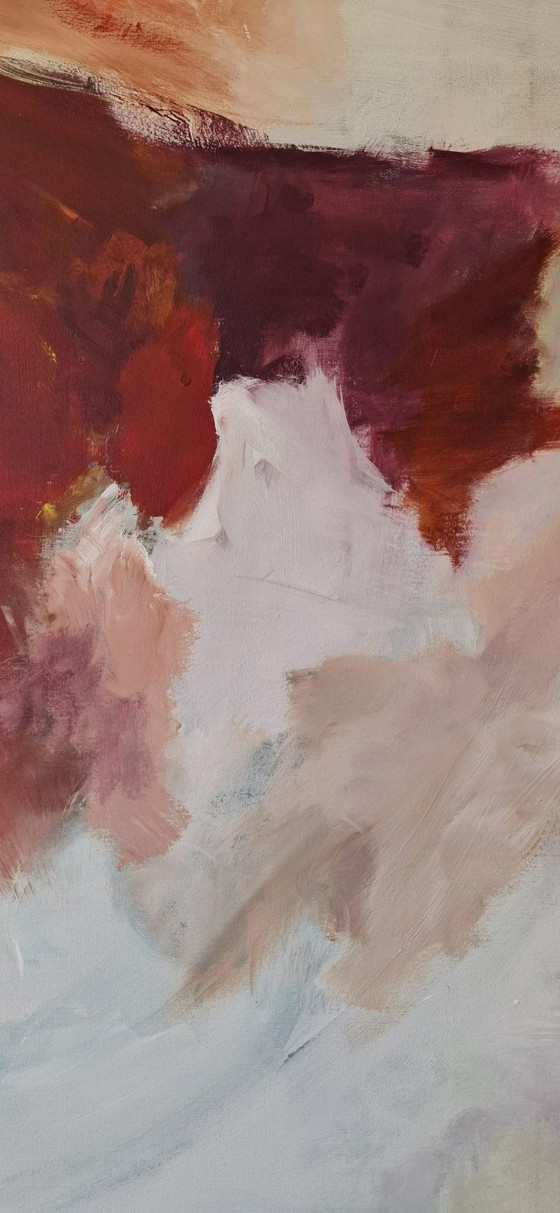 Image 1 of Large original abstract painting | Acrylic on canvas | 170 × 150 cm | Warm earth tones