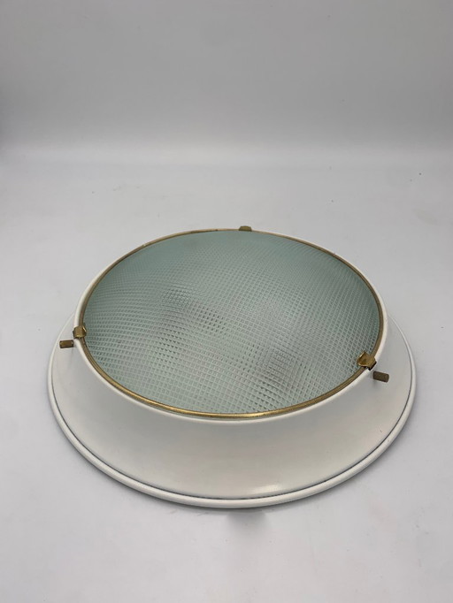 Pair of ceiling lights - wall lights - attributed to Fontana Arte, vintage, made in Italy