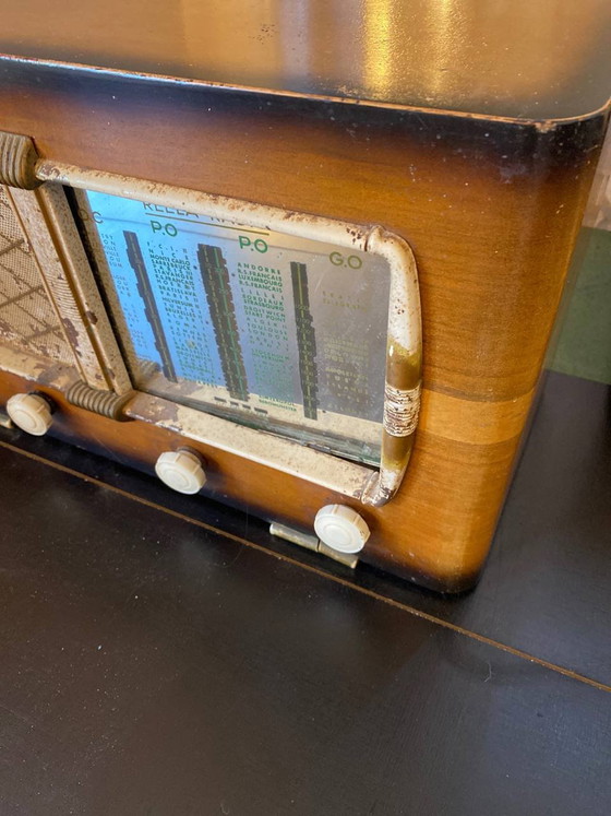 Art Deco Tube Radio, solid mahogany cabinet, SW MW LW dial, late 1930s - early 1940s – Decorative Objects (photo 3 of 3)