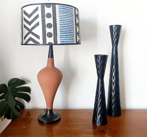 2 portacandele vintage in metallo a forma di diabolo