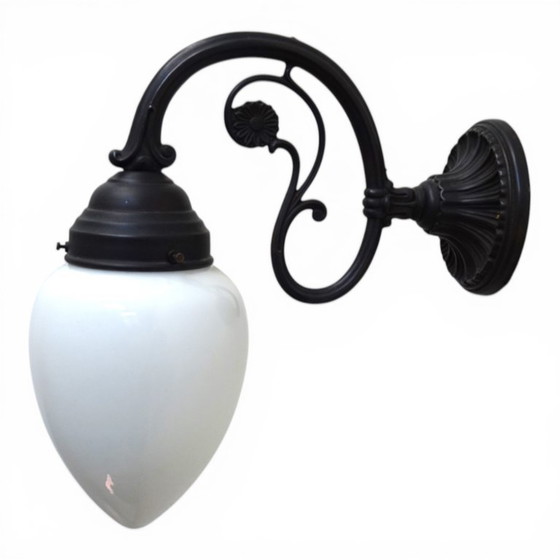 Image 1 of Set van 2 Art Nouveau messing wandlampen