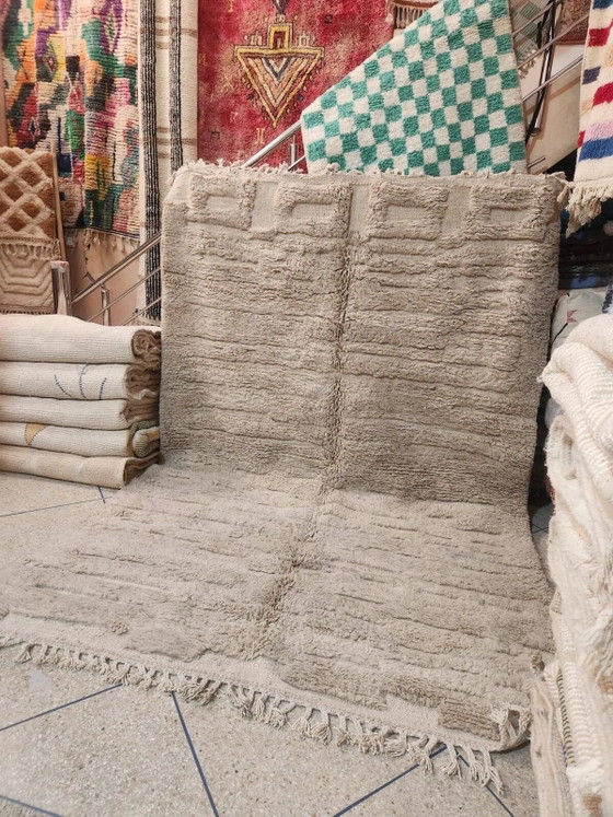 Marokkaans Berber vloerkleed van crèmekleurige wol 300 x 200 cm – Geometrische patronen (photo 6 of 6)