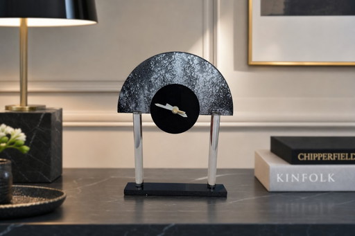 Horloge de table vintage « Creazioni G & F » – Design italien postmoderne – Fabriquée en Italie