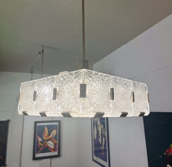 Image 1 of Mid-Century Glass Chandelier by Kamenicky Senov, Czech Republic, 1960s - 10 Available