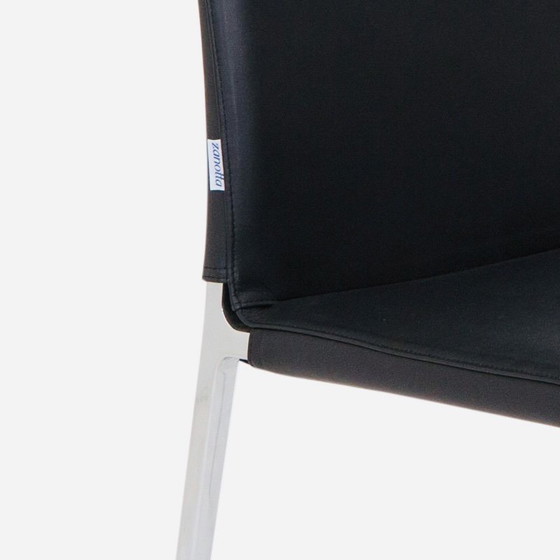 Zanotta Lialta Stoelen Met Afneembare Hoezen Zwart Leer 8 Stuks – Eetkamerset, Aluminium, Leather (photo 3 of 7)