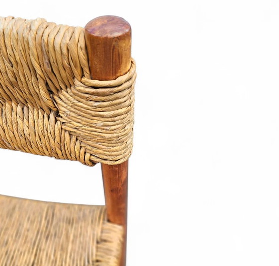 2 x pine wood woven reed dining chairs / France 1950s (photo 28 of 40)