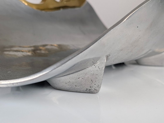 Image 1 of Porte-bûches en aluminium et laiton de David Marshall, Espagne, années 1980