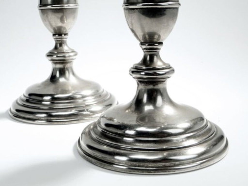 Verguld messing kandelaars van Henniger, 19e eeuw, set van 2 – kandelaars en kaarsen, Metal, Brass (photo 2 of 9)