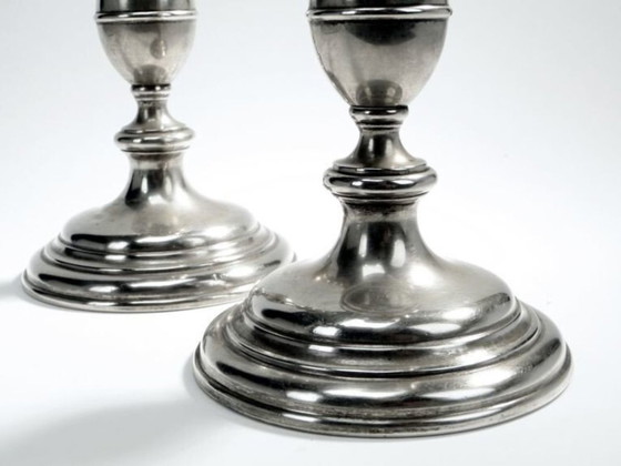Verguld messing kandelaars van Henniger, 19e eeuw, set van 2 – Kandelaars en kaarsen, Metal, Brass (photo 2 of 9)