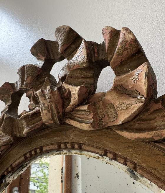 Image 1 of Antique Louis XVI Oval Knot Mirror