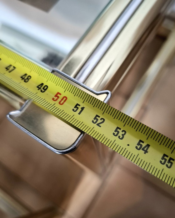 Image 1 of Set of 1980s glass and brass coffee tables