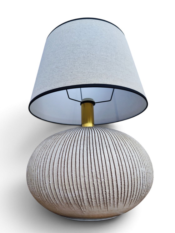 Grote Italiaanse keramische lamp uit de jaren 60 – Tafellampen, Ceramic, Textile (photo 4 of 9)
