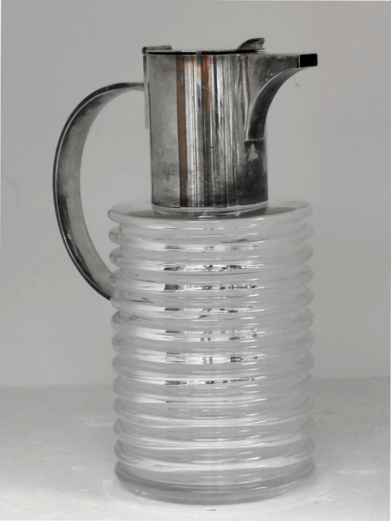 Vintage "Onde" Glass Silver-Plated Pitcher by Sergio Asti for Arnolfo di Cambio – Glass & Decanter (photo 3 of 10)