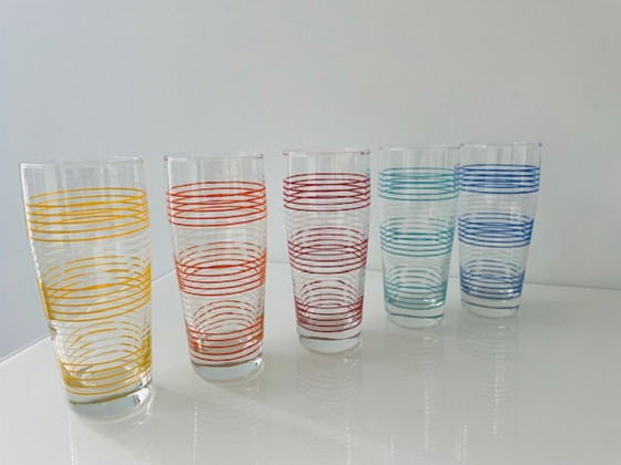 Image 1 of Set of 5 vintage Scandinavian long drink glasses