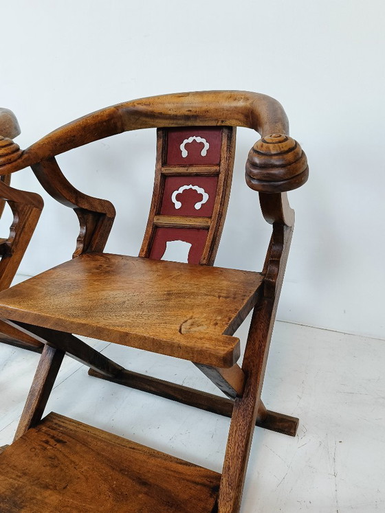 Zeldzame Aziatische troonstoelen – Fauteuils, Wood (photo 3 of 10)