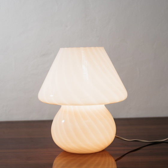 Image 1 of Pair of Murano Mushroom Rose Table Lamps, 1970s Design, Pink Shade