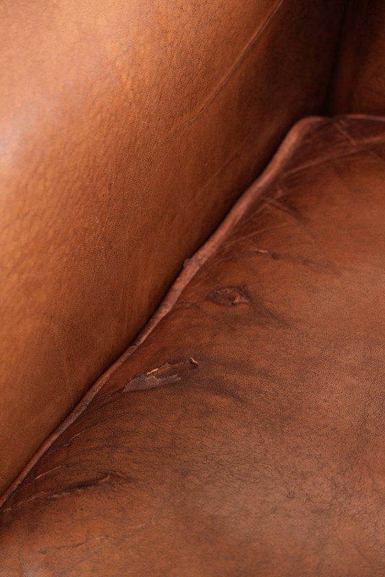 2 comode poltrone vintage in pelle di pecora con borchie decorative. – Sedie da pranzo, Wood (photo 13 of 15)