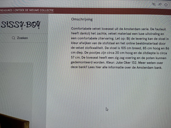 Image 1 of Sissy-boy velluto Loveseat okergeel 