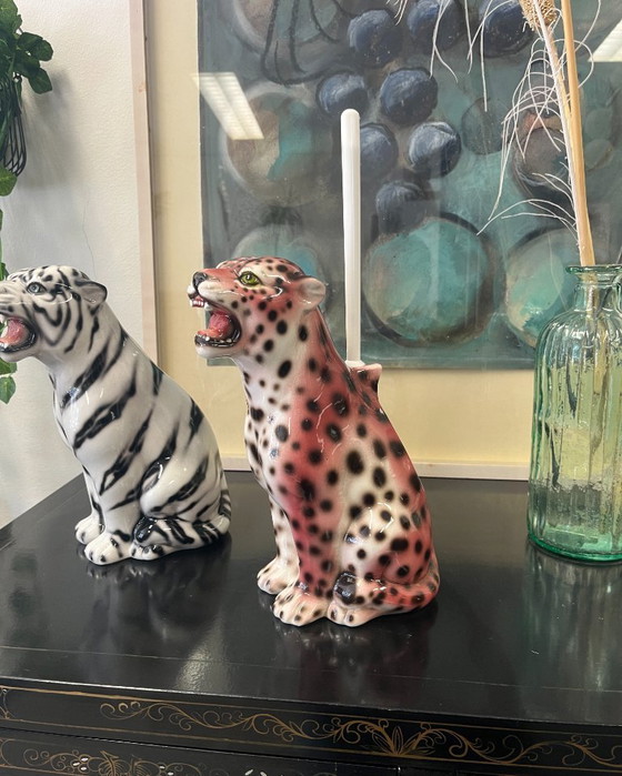 Image 1 of Leopard Toilet Holder Pink
