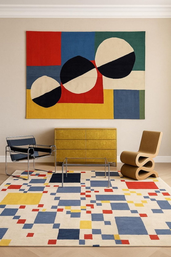 Piet Mondrian Victory Boogie Woogie Handwoven Wool Tapestry Textile Art 79 × 118 in – Rugs & carpets (photo 4 of 11)